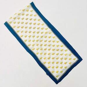 Nautical Naples Yacht Club Twilly Silk Scarf yellows blue and white